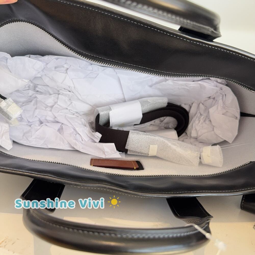 NWT Coach Grayson Tote Bag Charm CDY45 Silver/Black Shiny smooth Calf Leather - Picture 7 of 9